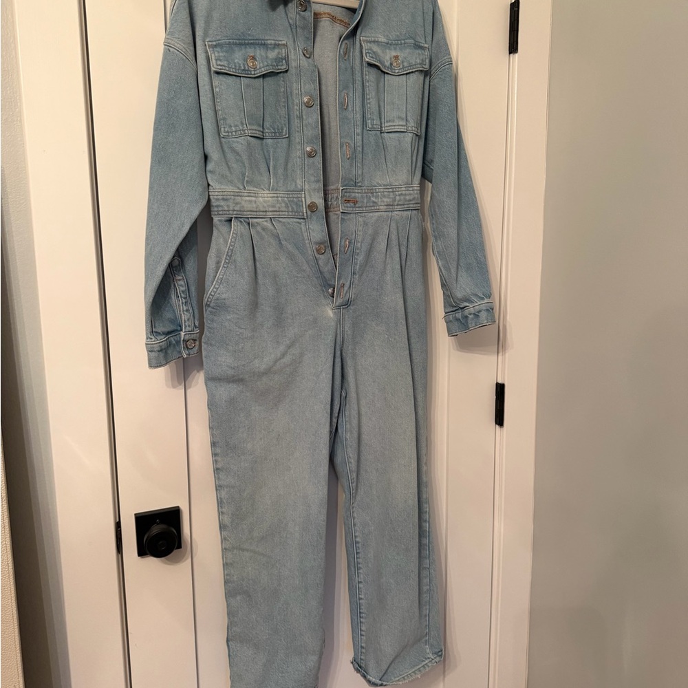 Express Light Blue Denim Overalls